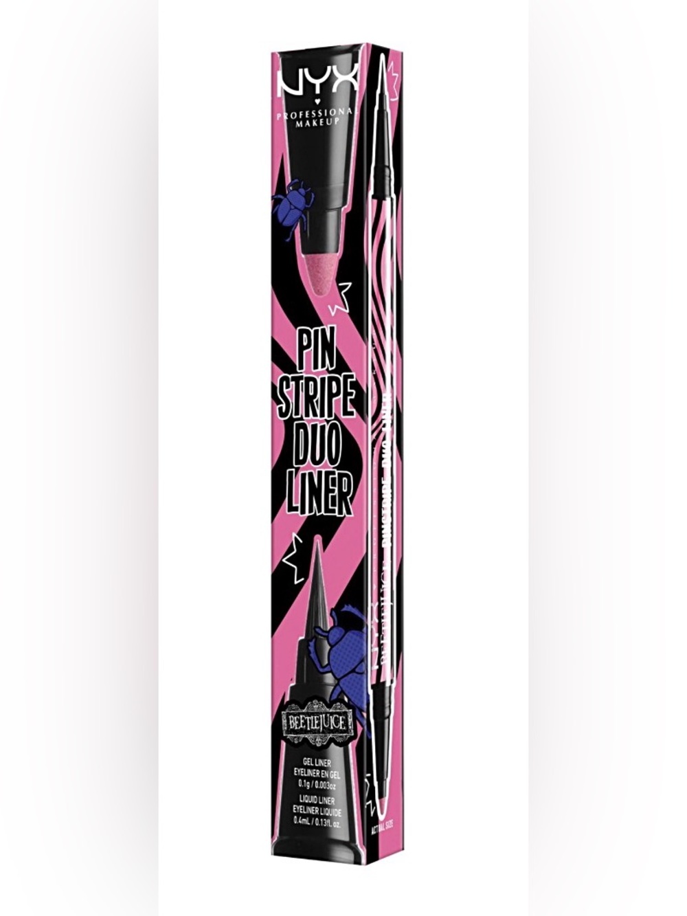 NYX Pin Stripe Duo Liner — Pink Dual-Ended Eyeliner